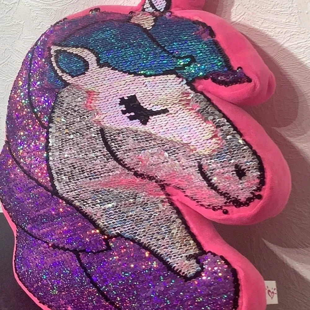 Justice - reversible sequins pillow in UNICORN shape - sparkly